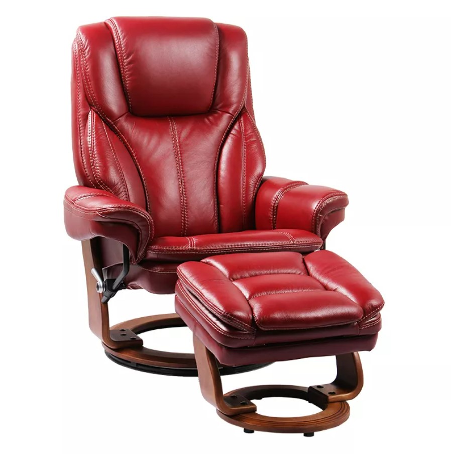 SWIVEL CHAIR & OTTOMAN RED image 1